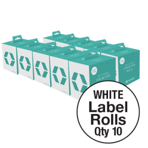 BULK & SAVE 10 x Resitab Printer Label (Sticky) Rolls (White)