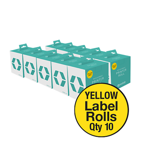BULK & SAVE 10 x Resitab Printer Label (Sticky) Rolls (Yellow)